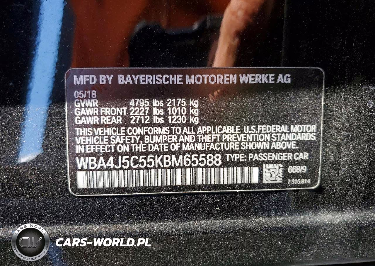 2019 BMW 440I Gran Coupe VIN:WBA4J5C55KBM65588 - 12