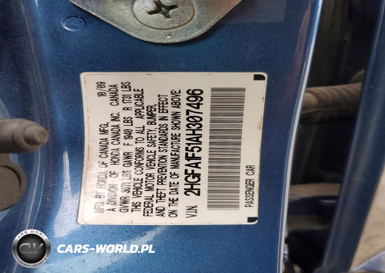 2010 Honda Civic Lx VIN:2HGFA1F51AH307496 - 12