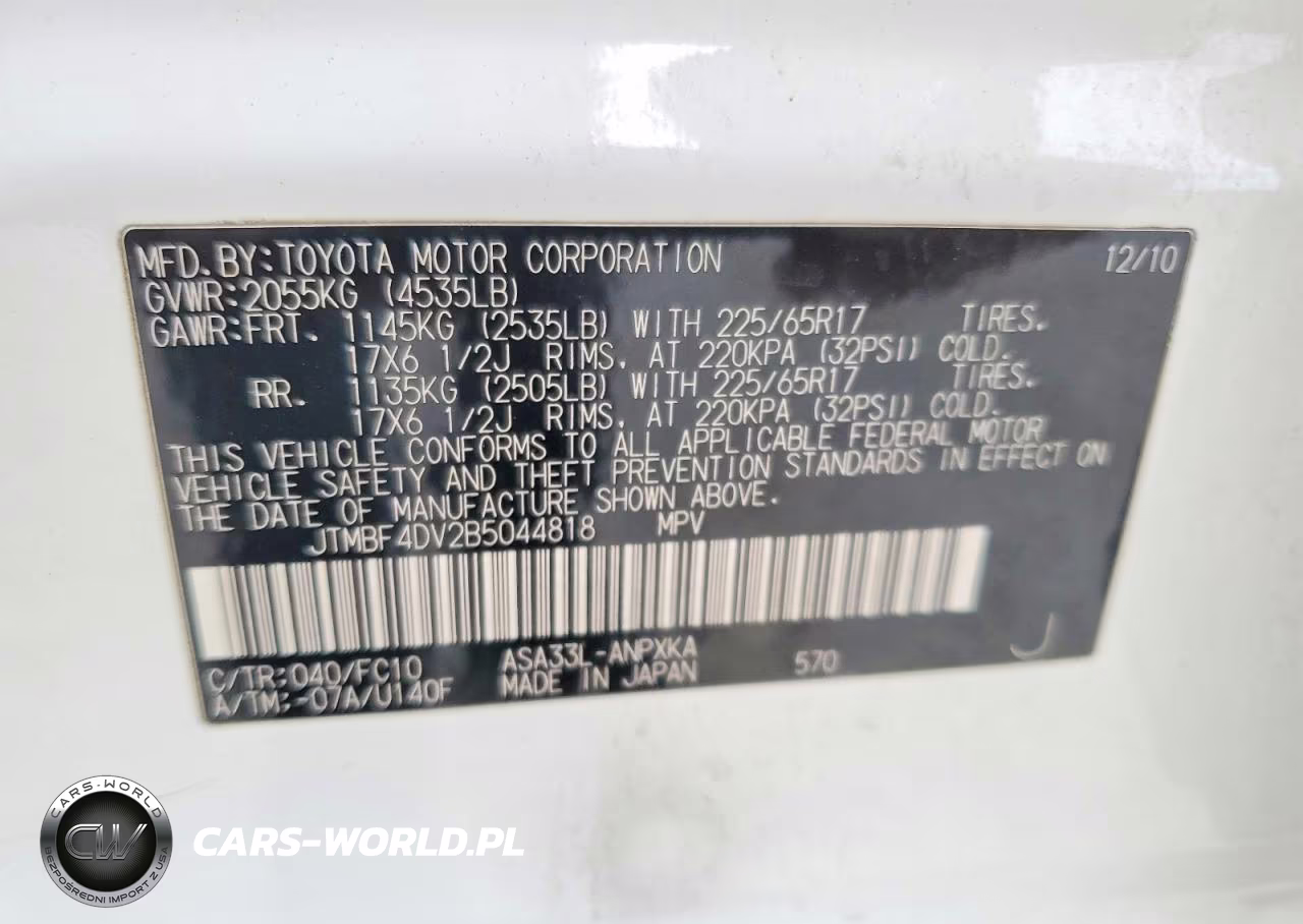 2011 Toyota Rav4 Base VIN:JTMBF4DV2B5044818 - 12