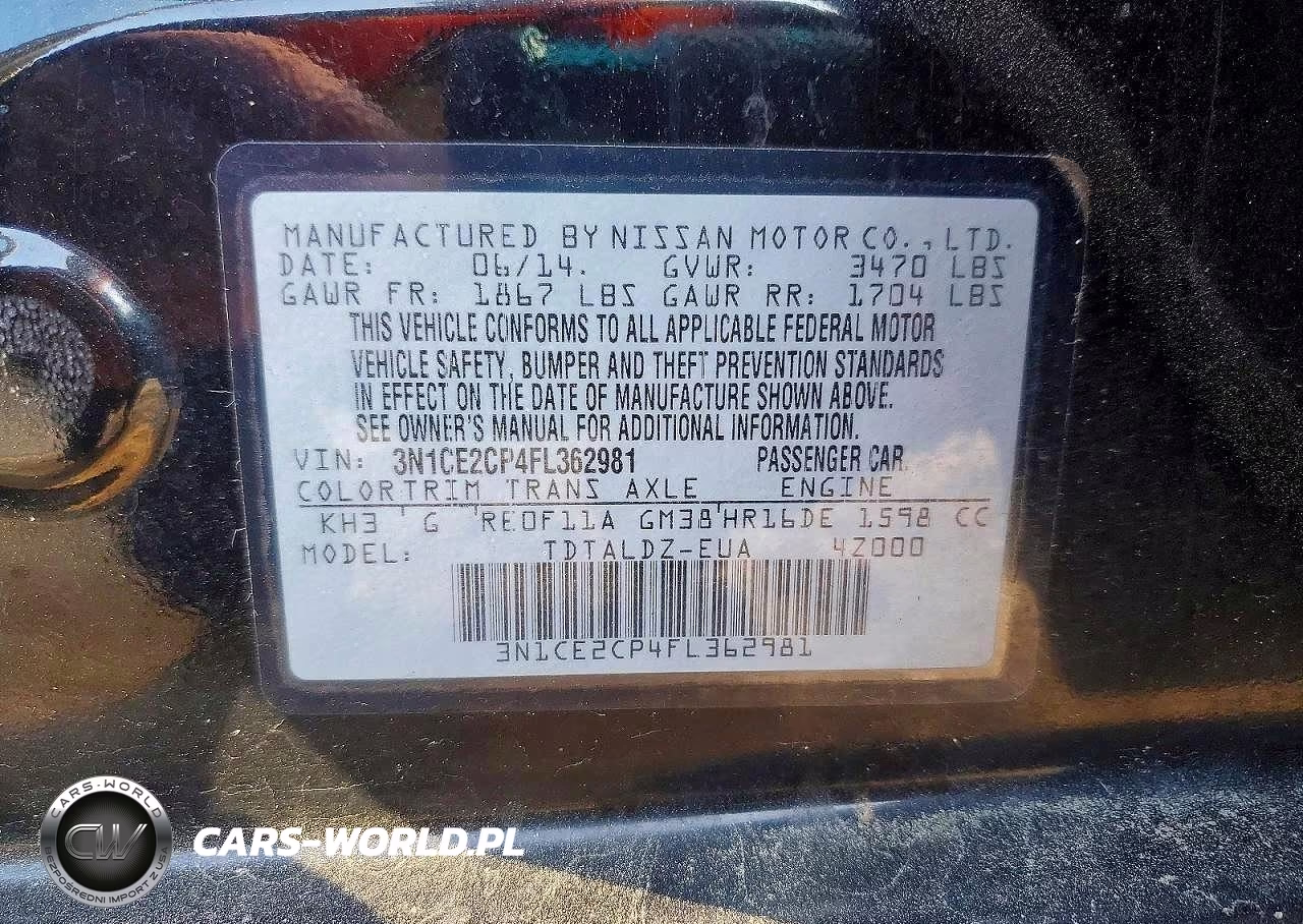 2015 Nissan Versa Note S VIN:3N1CE2CP4FL362981 - 12