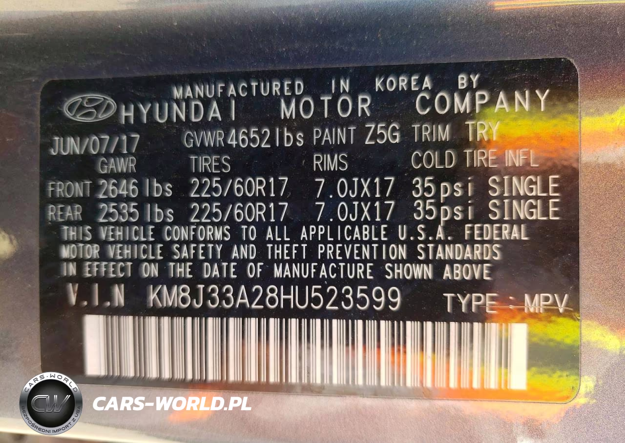 2017 Hyundai Tucson Eco VIN:KM8J33A28HU523599 - 14