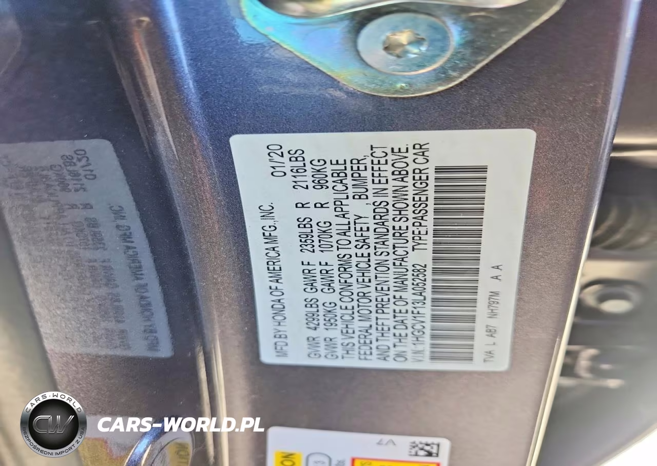 2020 Honda Accord Lx VIN:1HGCV1F13LA052582 - 13