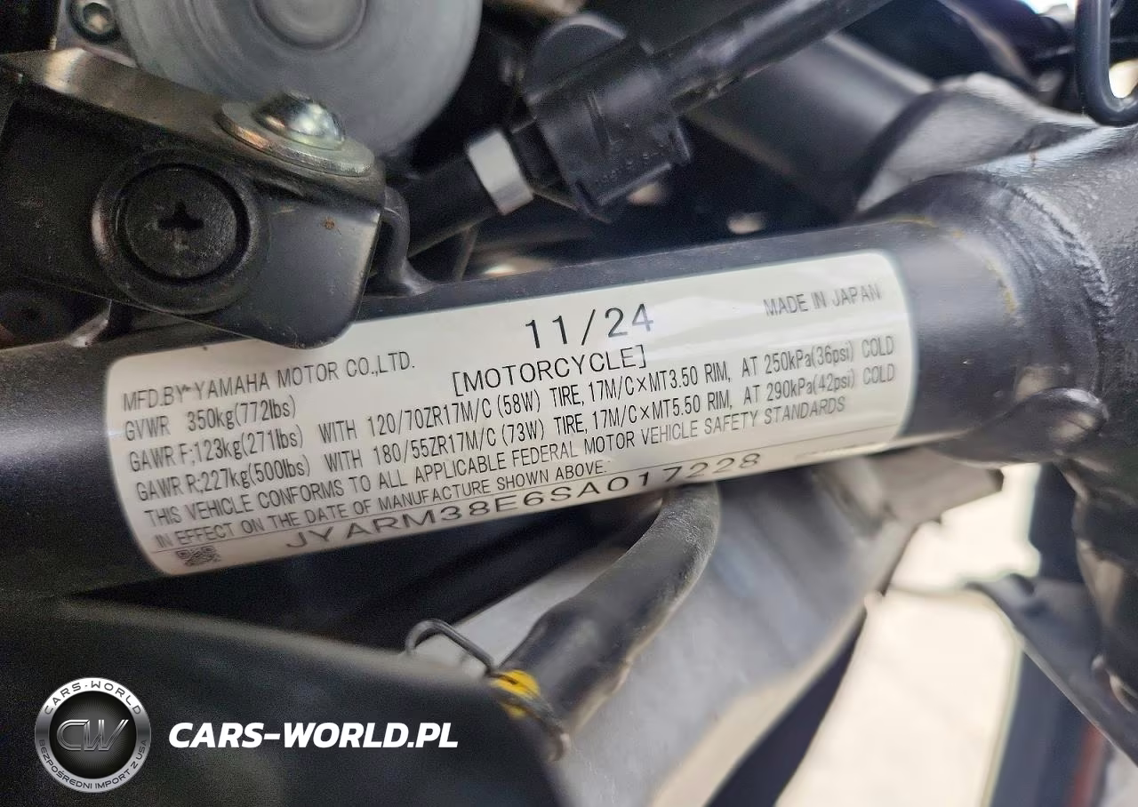 2025 Yamaha Yzfr7 VIN:JYARM38E6SA017228 - 8