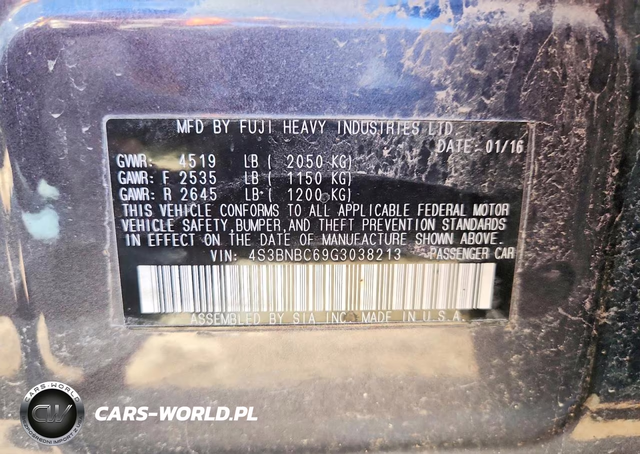 2016 Subaru Legacy 2.5I Premium VIN:4S3BNBC69G3038213 - 12