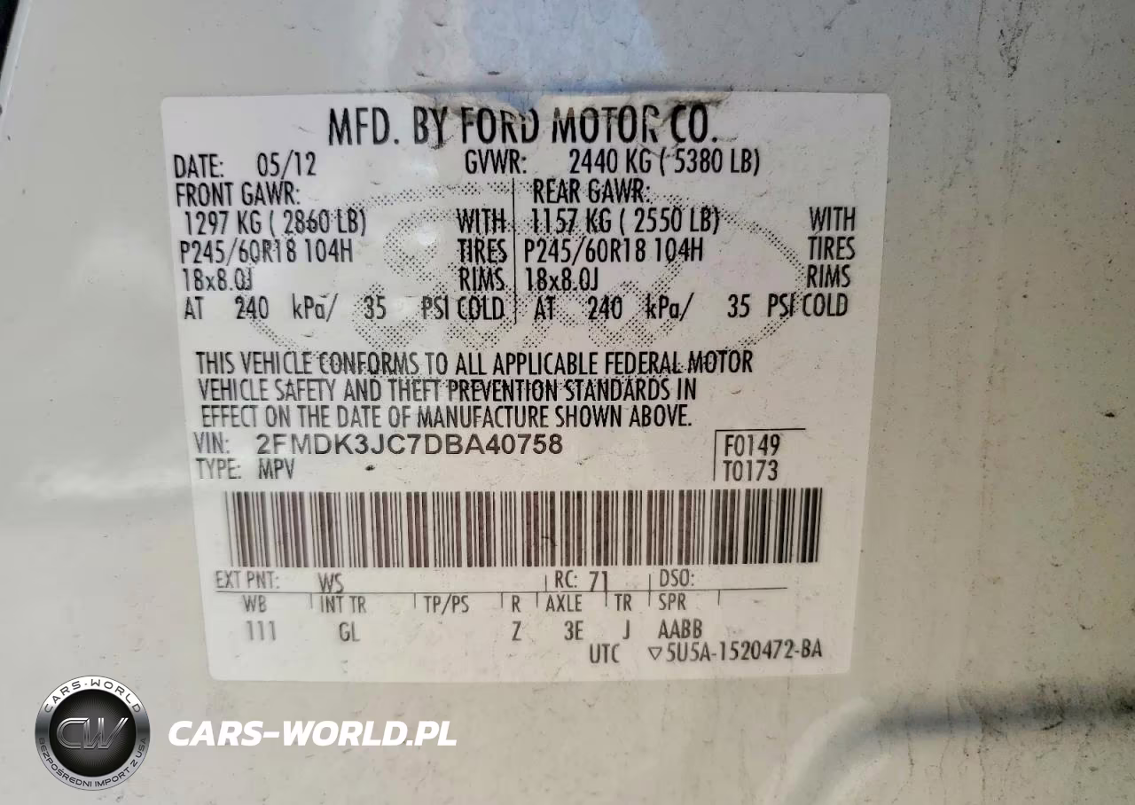 2013 Ford Edge Sel VIN:2FMDK3JC7DBA40758 - 12