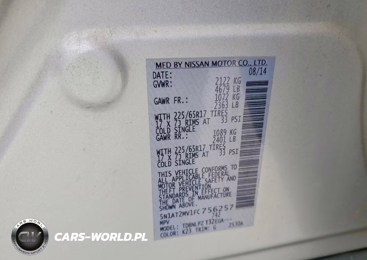 2015 Nissan Rogue S VIN:5N1AT2MV1FC756257 - 13