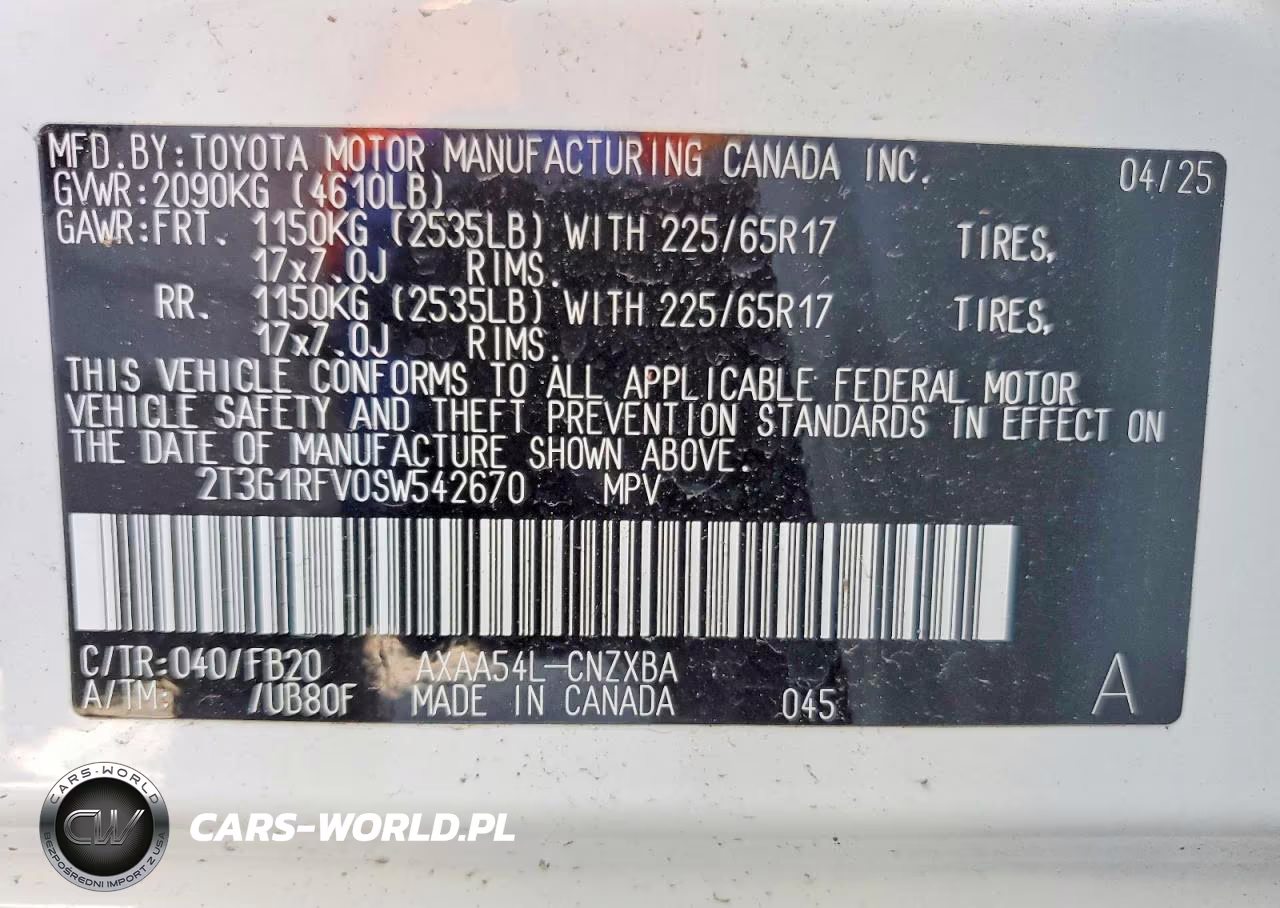 2025 Toyota Rav4 Le VIN:2T3G1RFV0SW542670 - 13