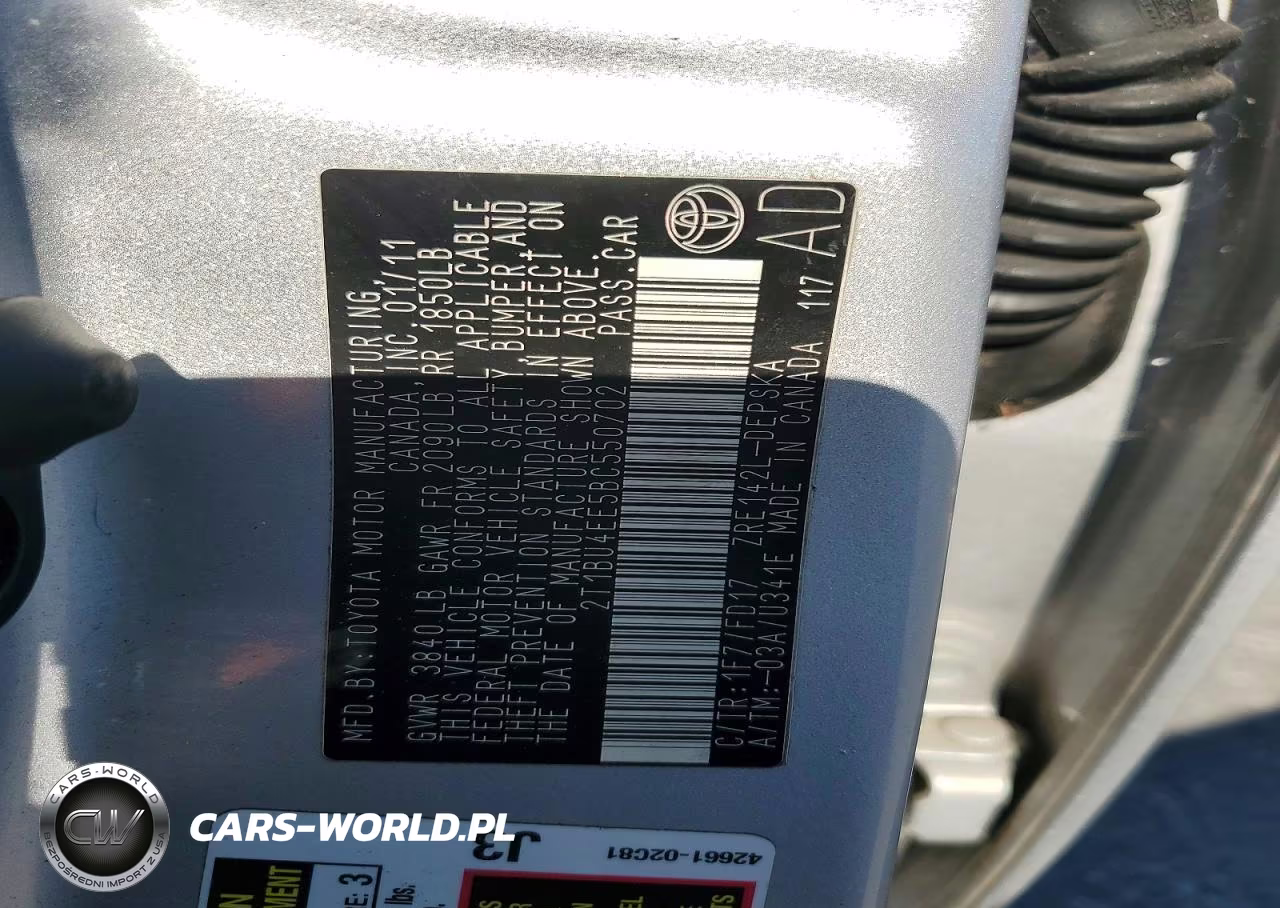 2011 Toyota Corolla S VIN:2T1BU4EE5BC550702 - 12