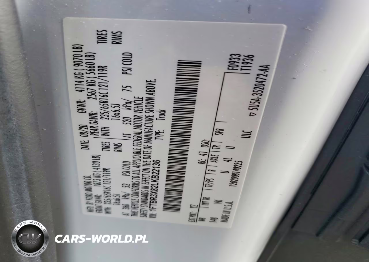 2020 Ford Transit-250 Cargo Van VIN:1FTBR3X82LKB22136 - 13