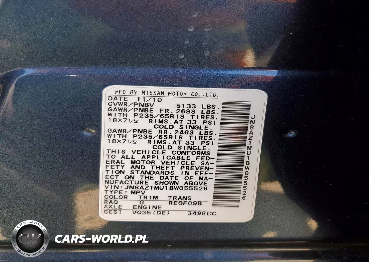 2011 Nissan Murano S VIN:JN8AZ1MU1BW055526 - 13