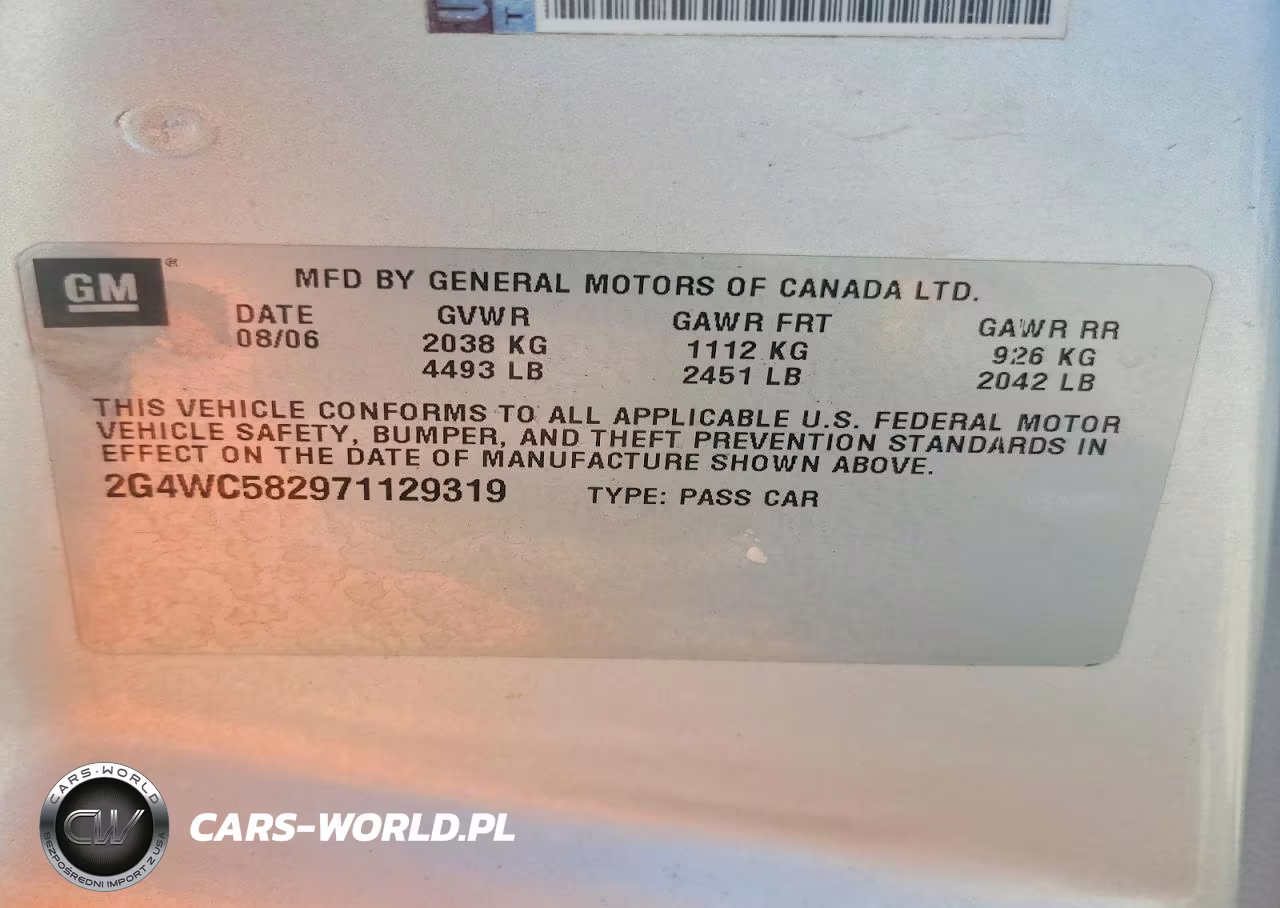 2007 Buick Lacrosse Cx VIN:2G4WC582971129319 - 12