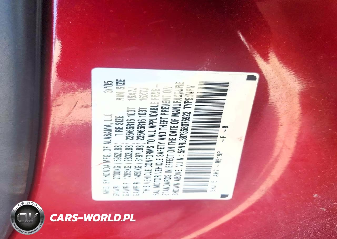 2005 Honda Odyssey Exl VIN:5FNRL38735B076922 - 13