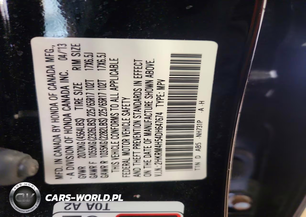 2013 Honda Cr-V Ex VIN:2HKRM4H54DH647674 - 14