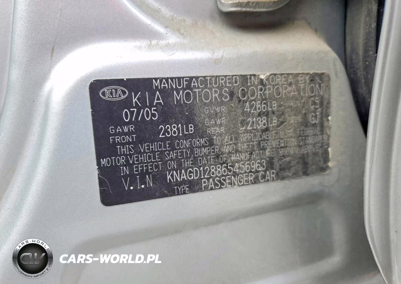 2006 Kia Optima Lx V6 VIN:KNAGD128865456963 - 12