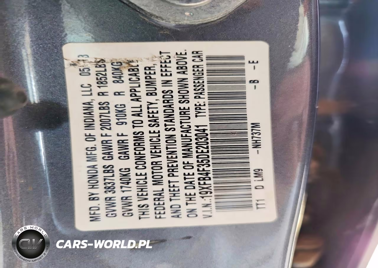 2013 Honda Civic Hybrid L VIN:19XFB4F35DE203041 - 13