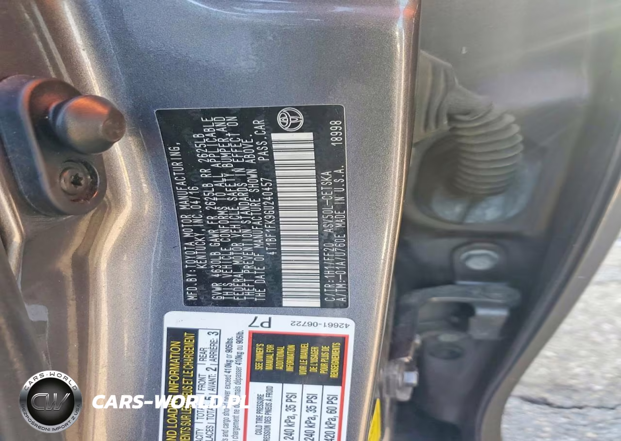 2016 Toyota Camry VIN:4T1BF1FK9GU240457 - 12