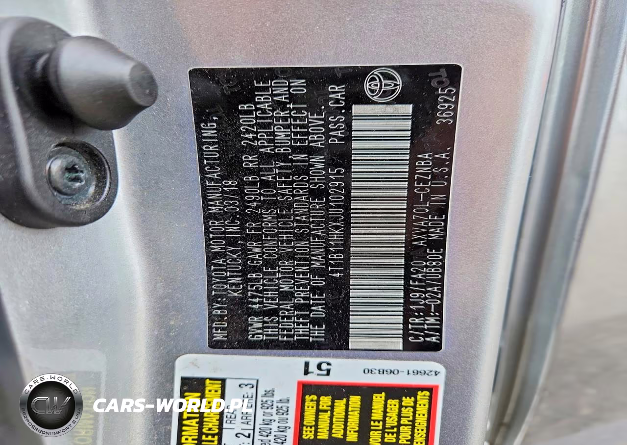 2018 Toyota Camry Le VIN:4T1B11HKXJU102915 - 12