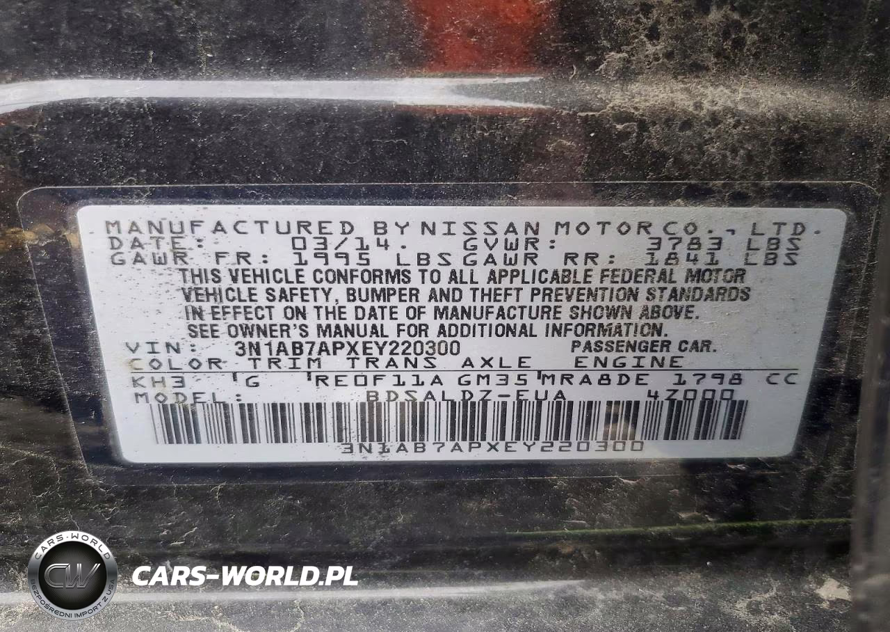2014 Nissan Sentra Sv VIN:3N1AB7APXEY220300 - 12