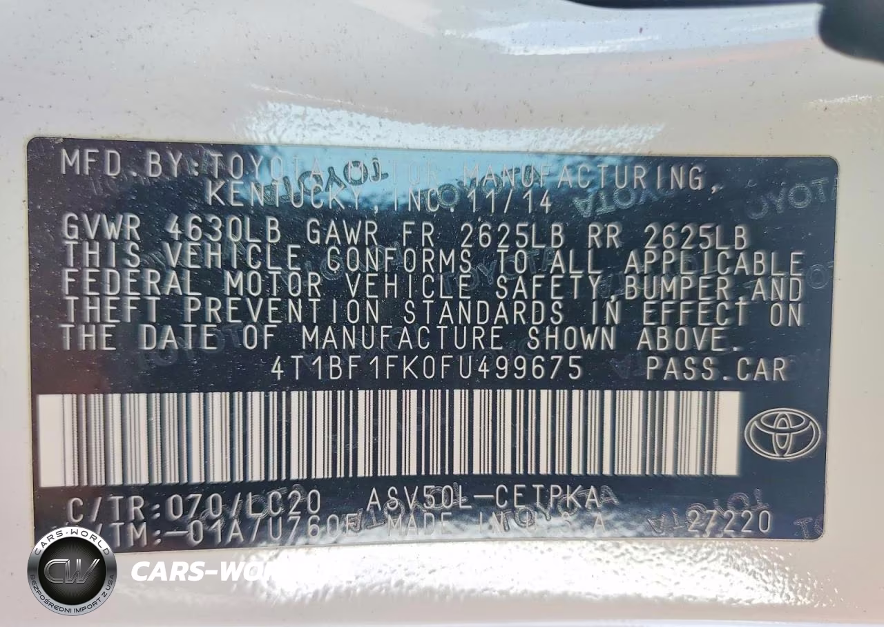 2015 Toyota Camry Xse VIN:4T1BF1FK0FU499675 - 12