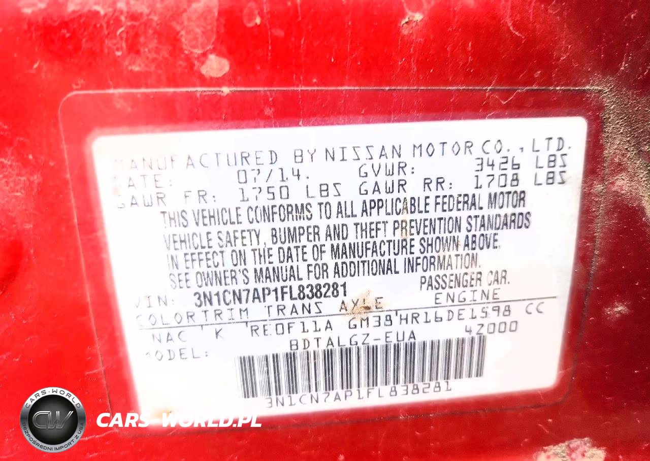 2015 Nissan Versa 1.6 Sl VIN:3N1CN7AP1FL838281 - 12