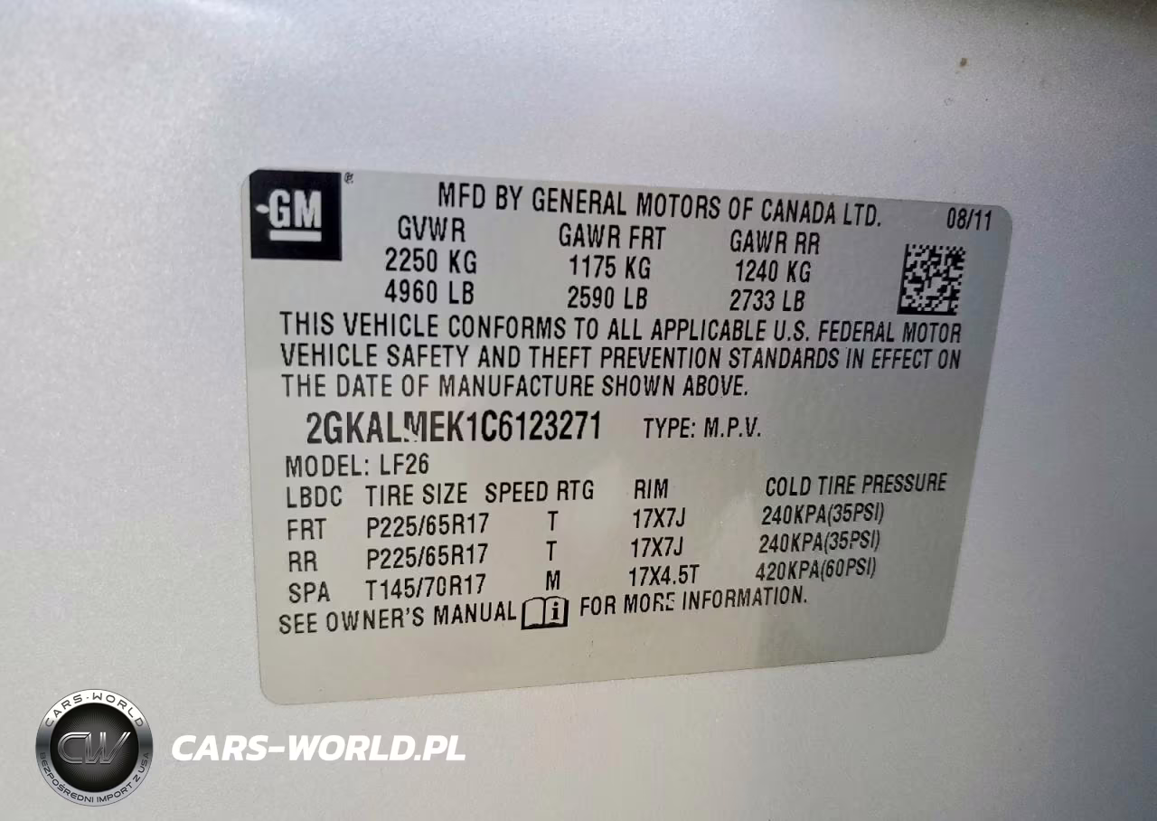 2012 GMC Terrain Sle VIN:2GKALMEK1C6123271 - 12