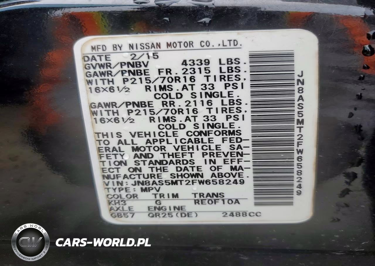 2015 Nissan Rogue Select S VIN:JN8AS5MT2FW658249 - 12