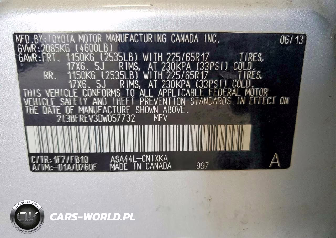 2013 Toyota Rav4 Le VIN:2T3BFREV3DW057732 - 13