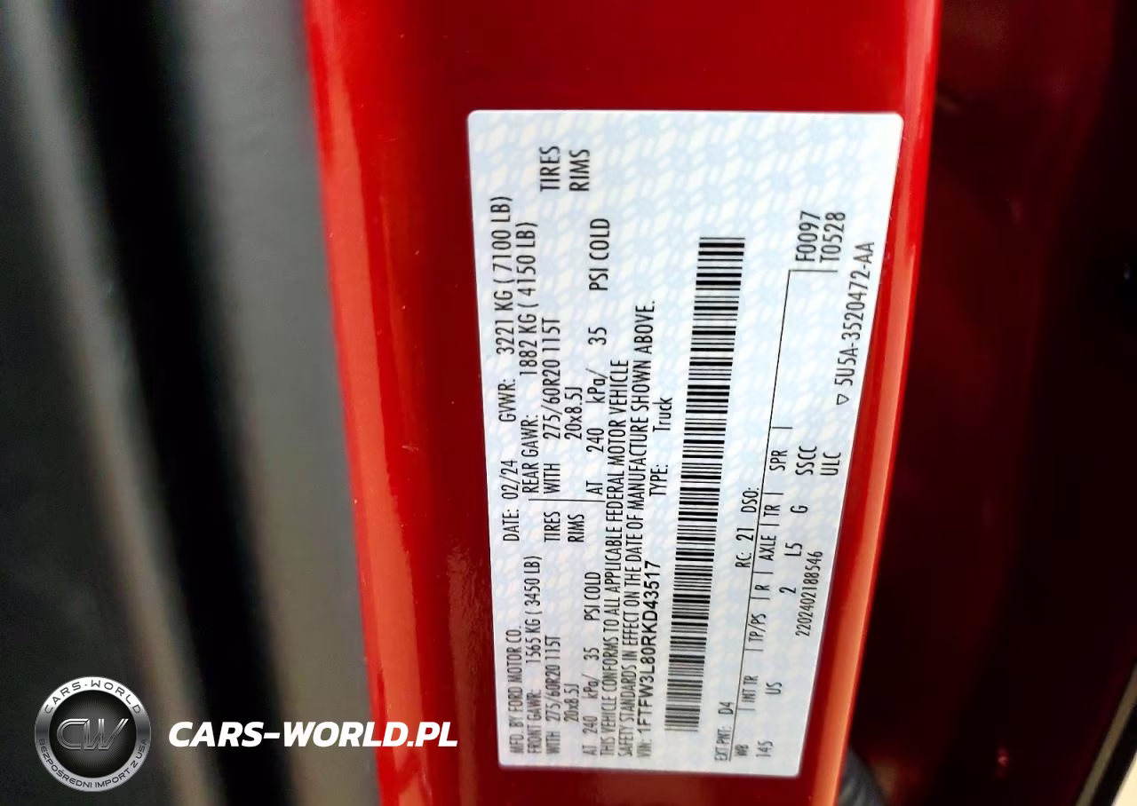 2024 Ford F150 Xlt VIN:1FTFW3L80RKD43517 - 12