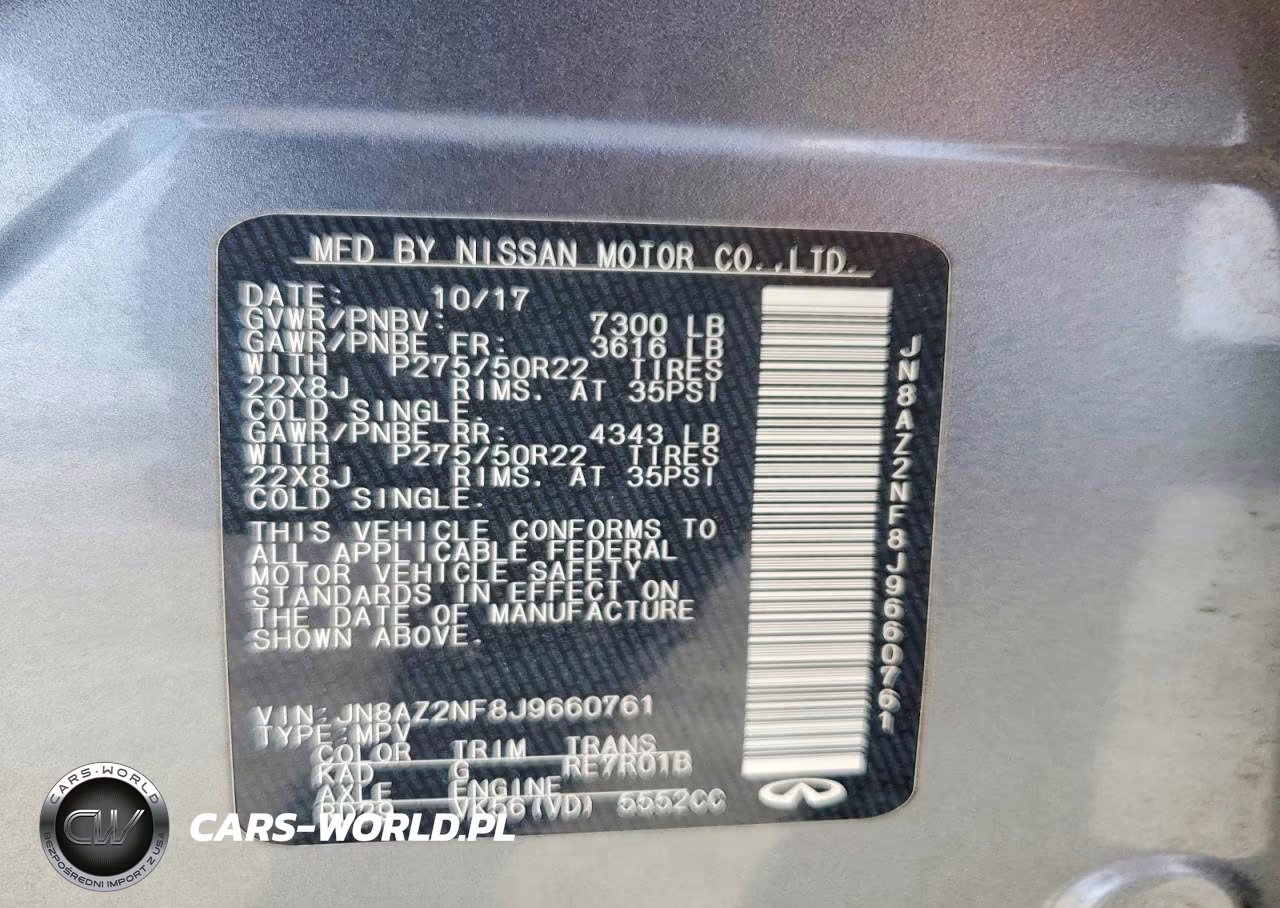 2018 Infiniti Qx80 Base VIN:JN8AZ2NF8J9660761 - 13