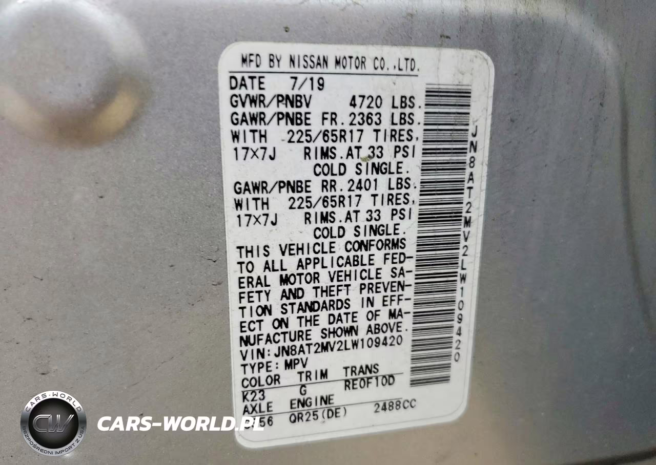 2020 Nissan Rogue Sv VIN:JN8AT2MV2LW109420 - 13