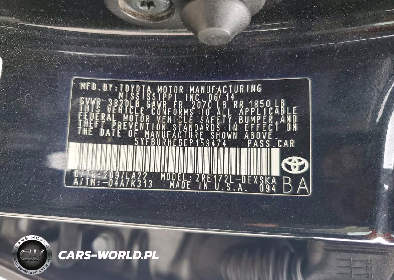 2014 Toyota Corolla S Premium VIN:5YFBURHE6EP159474 - 13