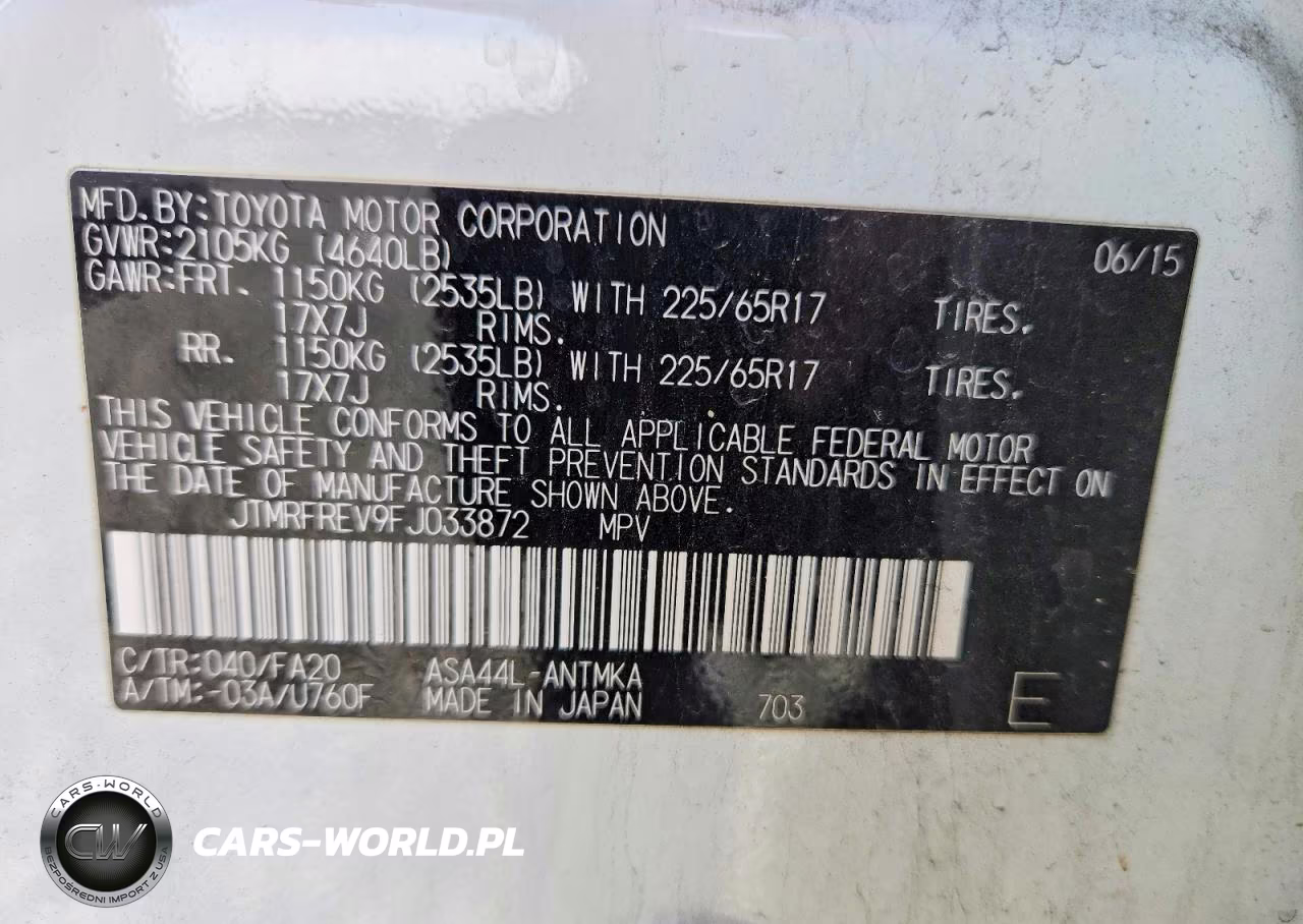 2015 Toyota Rav4 Xle VIN:JTMRFREV9FJ033872 - 13
