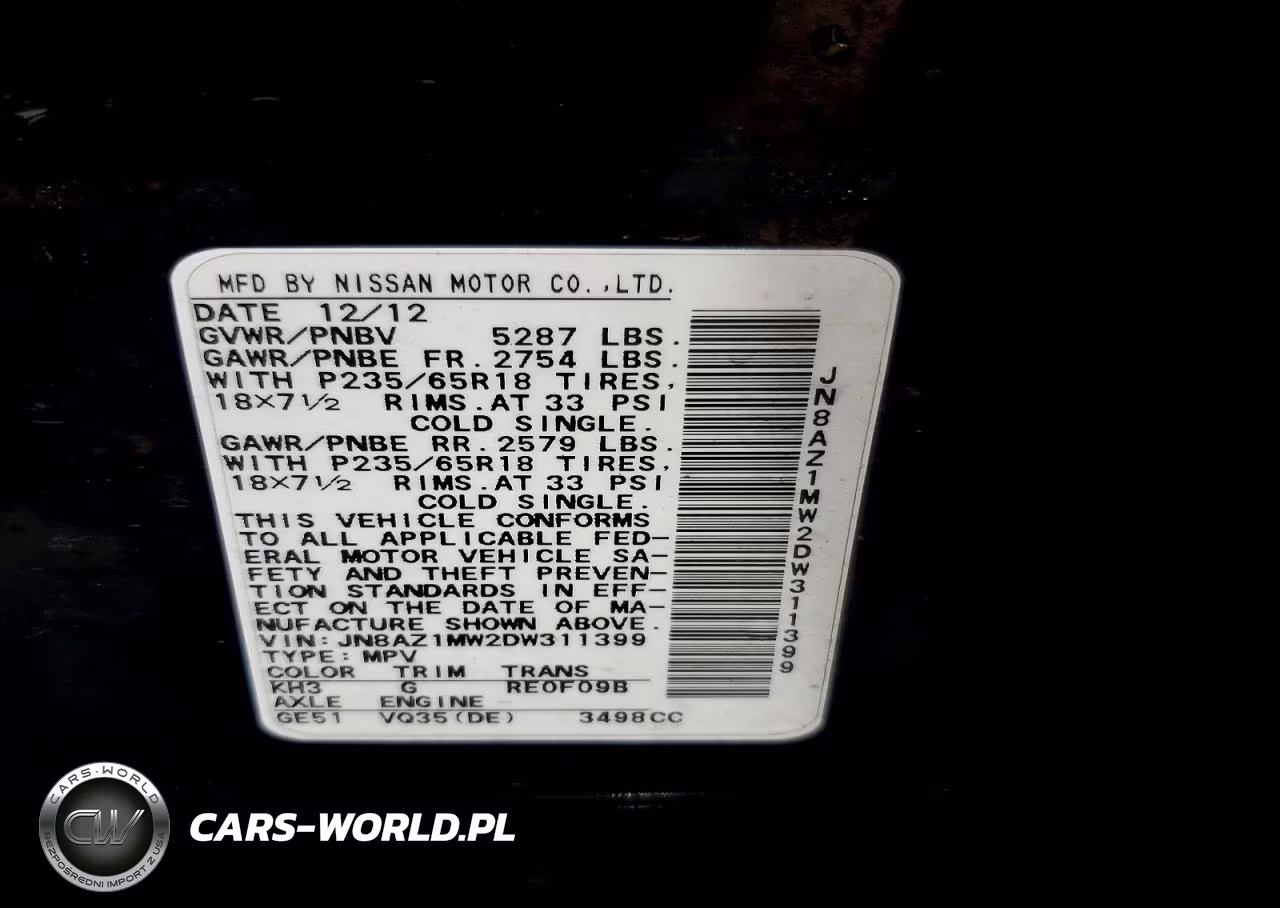 2013 Nissan Murano S VIN:JN8AZ1MW2DW311399 - 13
