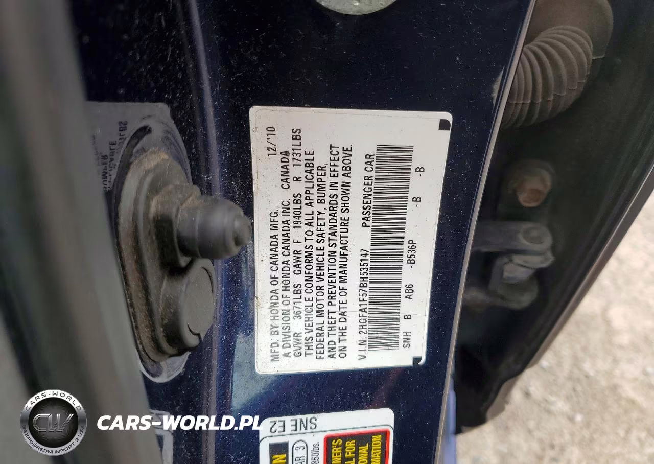 2011 Suzi-Suzuki Civic Lx VIN:2HGFA1F57BH535147 - 13