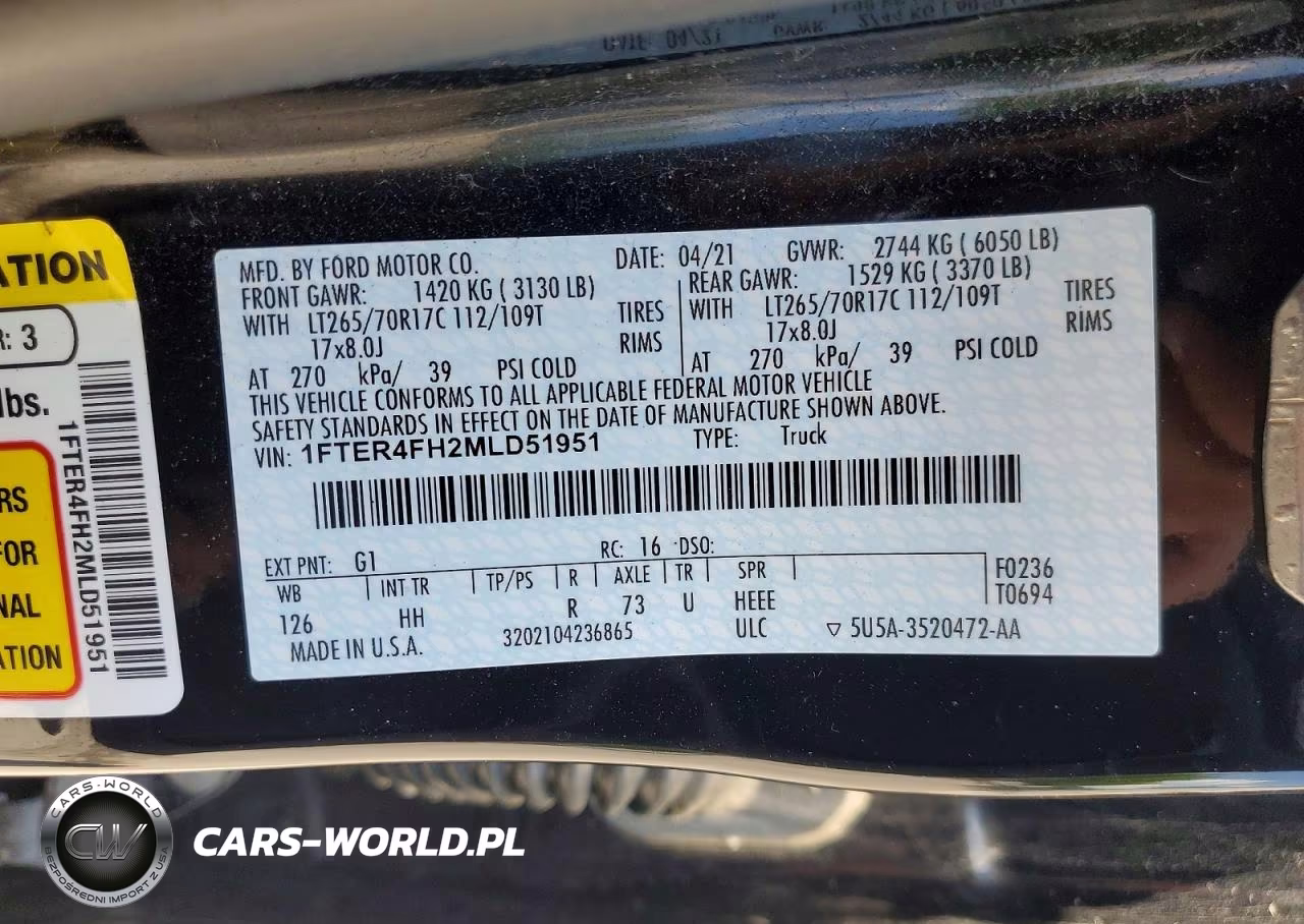 2021 Ford Ranger Xl VIN:1FTER4FH2MLD51951 - 12