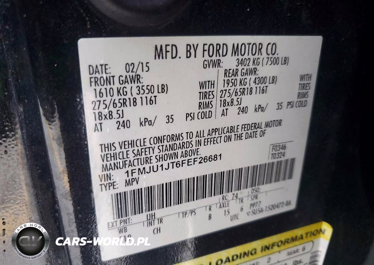2015 Ford Expedition Xlt VIN:1FMJU1JT6FEF26681 - 13