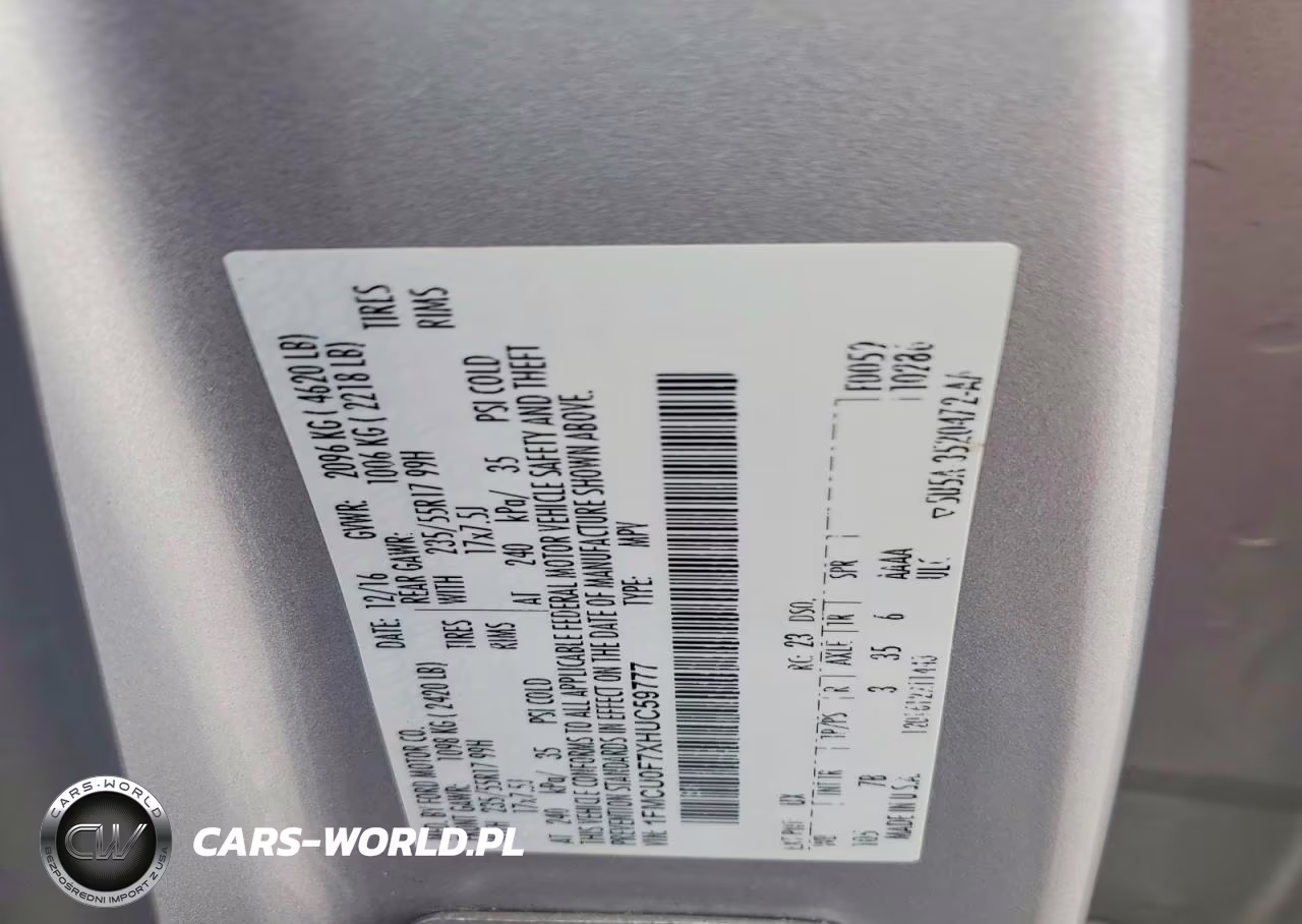 2017 Ford Escape S VIN:1FMCU0F7XHUC59777 - 13