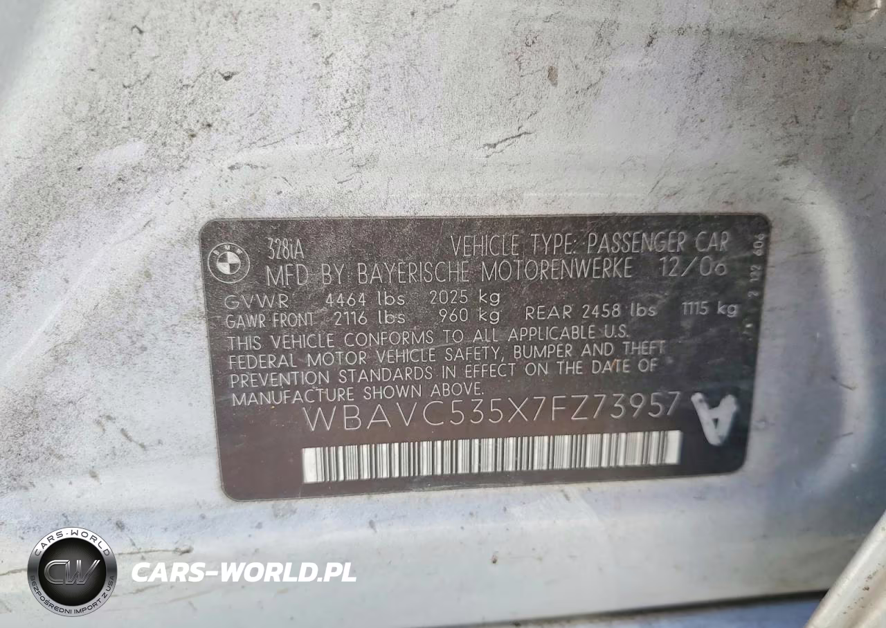 2007 BMW 328 I Sulev VIN:WBAVC535X7FZ73957 - 12