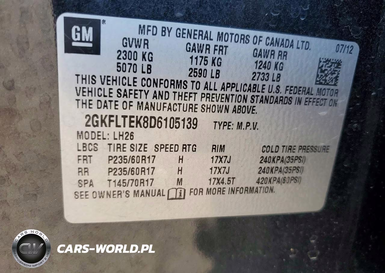 2013 GMC Terrain Sle VIN:2GKFLTEK8D6105139 - 13