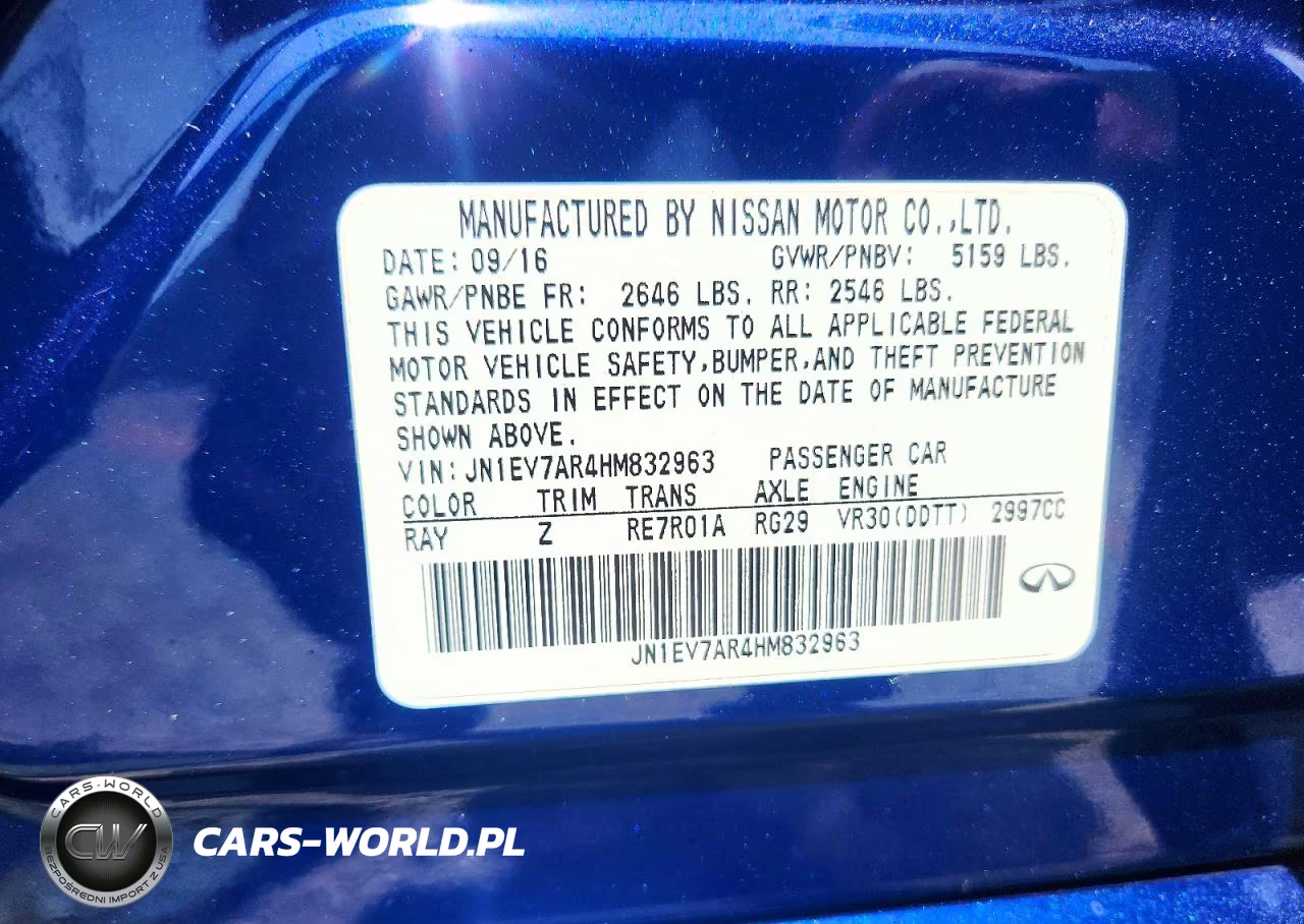 2017 Infiniti Q50 3.0T Sport VIN:JN1EV7AR4HM832963 - 12