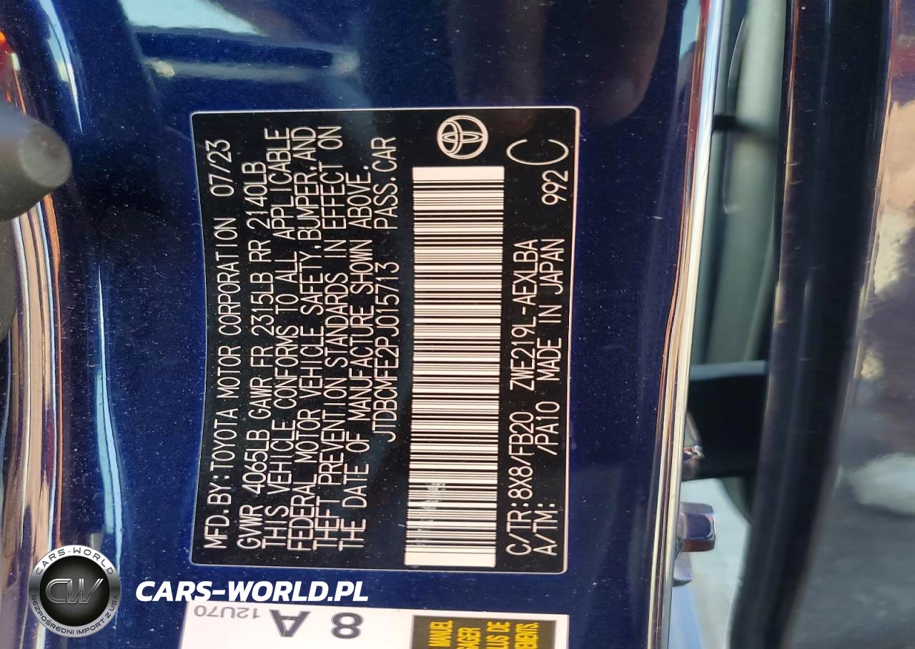 2023 Toyota Corolla Hybrid Le VIN:JTDBCMFE2PJ015713 - 12