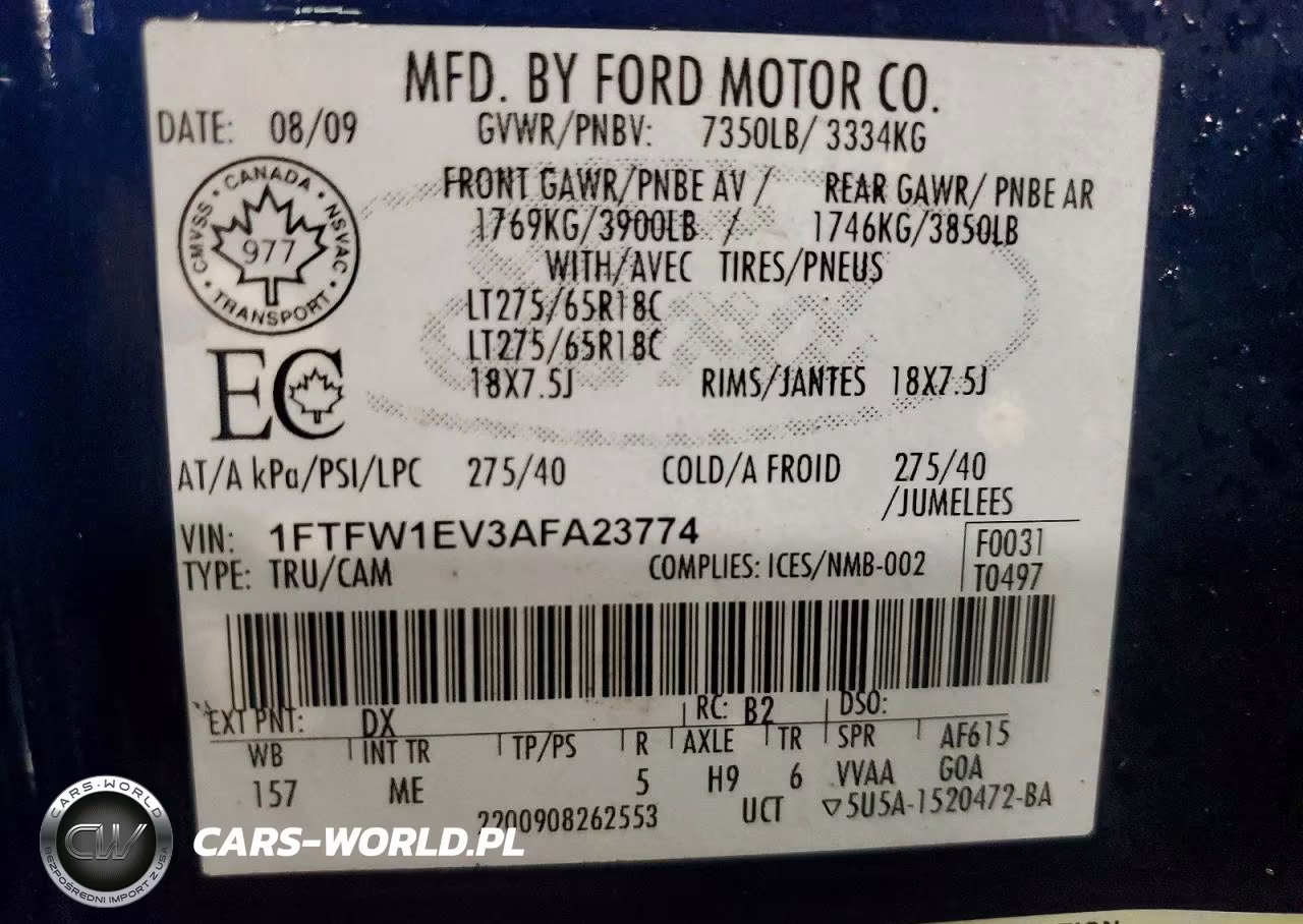 2010 Ford F150 Supercrew VIN:1FTFW1EV3AFA23774 - 13
