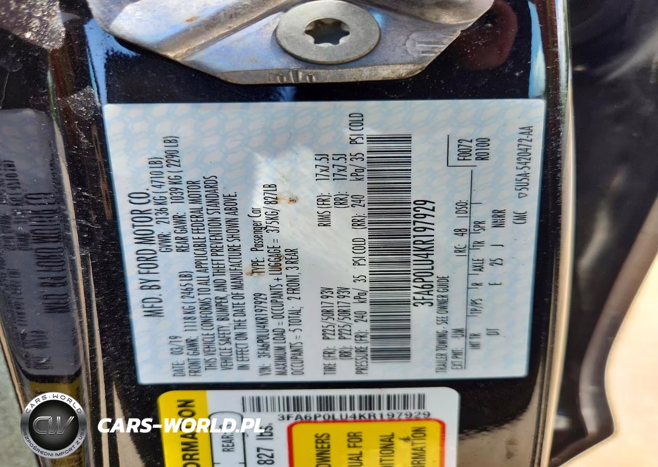 2019 Ford Fusion Se VIN:3FA6P0LU4KR197929 - 12