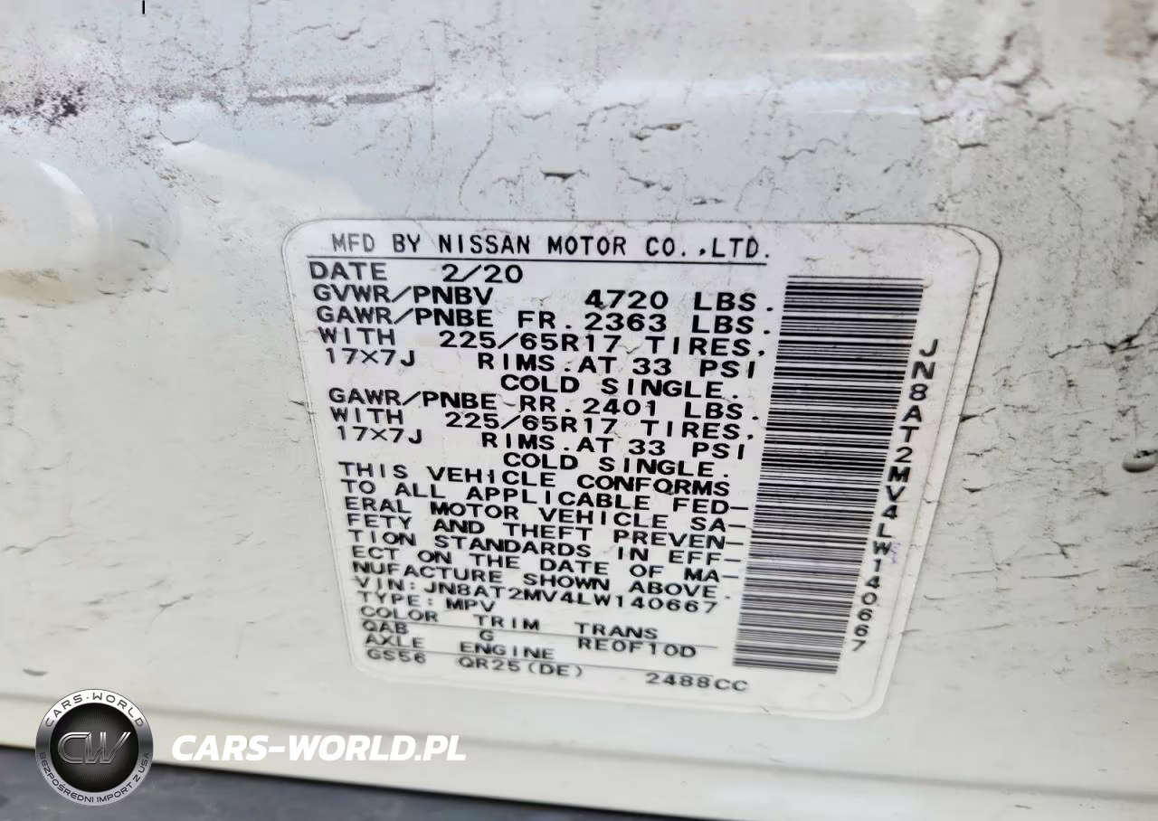 2020 Nissan Rogue Sv VIN:JN8AT2MV4LW140667 - 14