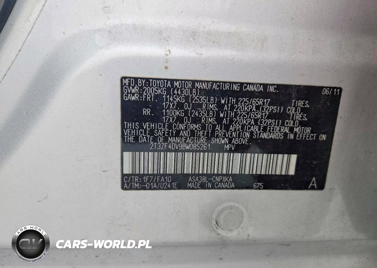 2011 Toyota Rav4 Base VIN:2T3ZF4DV9BW085261 - 13