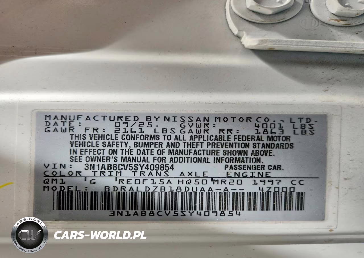 2025 Nissan Sentra Sv VIN:3N1AB8CV5SY409854 - 13