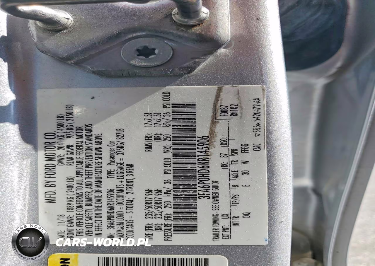 2019 Ford Fusion Se VIN:3FA6P0HD6KR145906 - 12