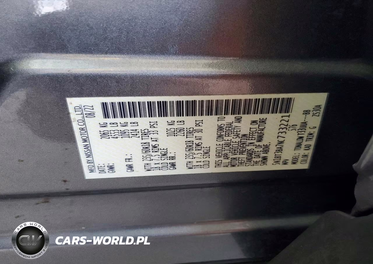 2022 Nissan Rogue Sv VIN:5N1BT3BA7NC733221 - 12