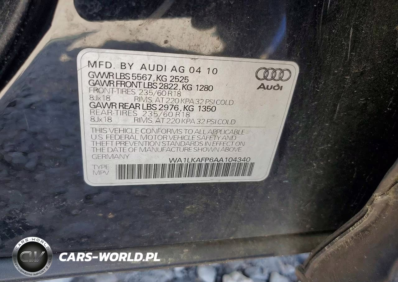 2010 Audi Q5 Premium Plus Quat VIN:WA1LKAFP6AA104340 - 12
