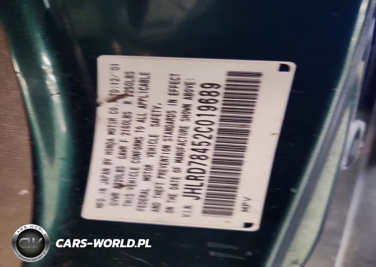 2002 Honda Cr-V Lx VIN:JHLRD78452C019689 - 13